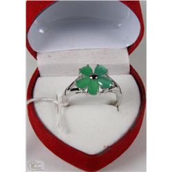 #18 NATURAL EMERALD .925 STERLING SILVER RING