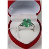 Image 1 : #18 NATURAL EMERALD .925 STERLING SILVER RING