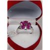 Image 1 : #20NATURAL ENHANCED RUBY + CZ .925 STERLING SILVER