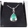 Image 1 : #8 NATURAL GREEN EMERALD PENDENT .925 STERLING