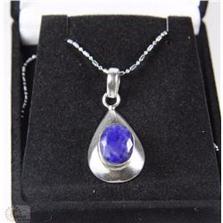 #7 NATURAL SAPPHIRE PENDENT .925 STERLING SILVER
