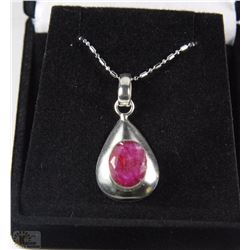 #6 NATURAL RUBY PENDENT .925 STERLING SILVER