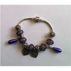 PANDORA STYLE BRACELET IN SHADES OF MAUVE