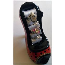 CERAMIC HIGH HEELED SHOE RING DISPLAY