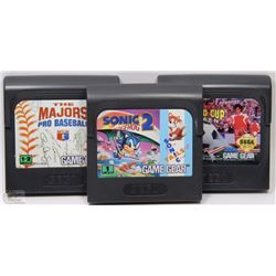 GAME GEAR - 5 GAMES (SONIC 2, SOCCER, BASEBALL)