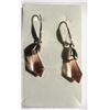 Image 1 : PEACH COLORED SWAROVSKI CRYSTAL EARRING SET IN