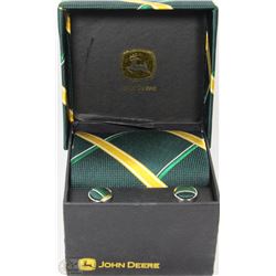 NEW JOHN DEERE COLLECTOR TIE AND CUFF LINKS IN