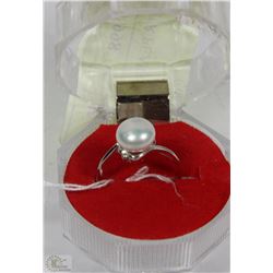 #24-FRESH WATER PEARL &CZ .925 SILVER SIZE 6