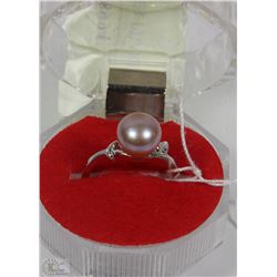 #20-FRESH WATER PEARL &CZ .925 SILVER SIZE 6