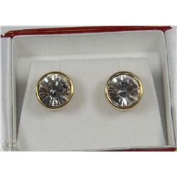 GOLD COLORED AND SWAROVSKI EARRINGS