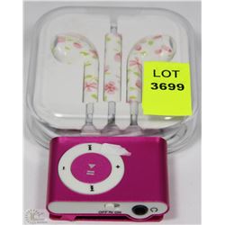 NEW BELT CLIP MP3 PLAYER W/ EARPHONES