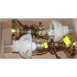 LOT OF 2 13" TALL VINTAGE STYLE LAMPS