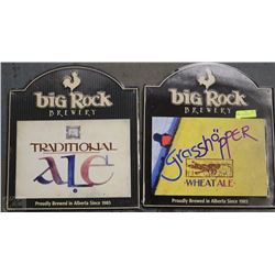 LOT OF BIG ROCK BREWERY METAL SIGNS AND OTHER BEER