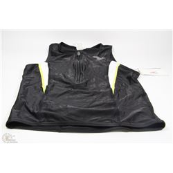 MENS SPEEDO BLACK TRI TOP WITH ZIPPER SIZE M