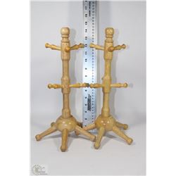 PAIR OF WOODEN MUG TREES