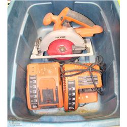 RIDGID 6-1/2" 18V CIRCULAR SAW WITH 2 CHARGERS