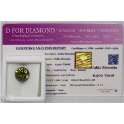 TRP74 CUBIC ZIRCONIA 6.50CT WITH COA