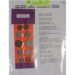 C)TEN SELDOM SEEN CANADIAN COINS-LARGE CENT,