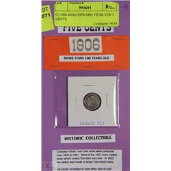 O) 1906 KING EDWARD VII SILVER 5 CENTS