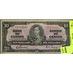 CANADIAN 1937 10 DOLLAR BANKNOTE