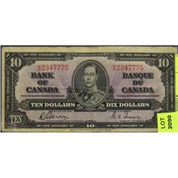 CANADIAN 1937 10 DOLLAR BANKNOTE