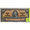 Image 1 : CANADIAN 1937 50 DOLLAR BANKNOTE