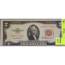 US 2 DOLLAR BANKNOTE WITH RED SEAL 1953