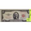 Image 1 : US 2 DOLLAR BANKNOTE WITH RED SEAL 1953
