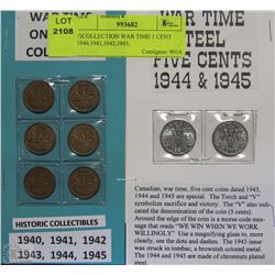 F)COLLECTION WAR TIME 1 CENT 1940,1941,1942,1943,