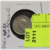 Image 1 : 1951 BRITTISH 6 PENCE COIN
