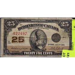 1923 CANADIAN SHINPLASTER