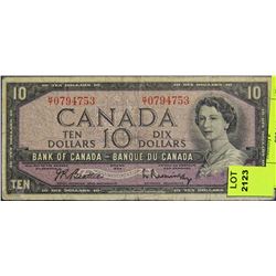 1954 CANADIAN 10 DOLLAR BILL