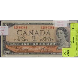 1954 CANADIAN DEVILS FACE 2 DOLLAR BANKNOTE