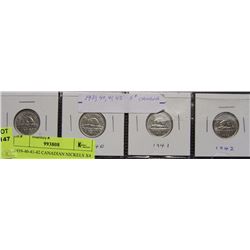 1939-40-41-42 CANADIAN NICKELS X4