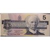 Image 1 : UNC1986 CANADIAN FIVE DOLLAR "KINGFISHER" BANKNOTE
