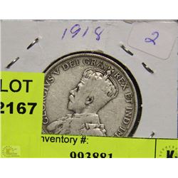 1918 KING GEORGE V CANADIAN SILVER HALF DOLLAR