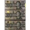 Image 1 : 1991 TWENTY DOLLAR BANKNOTES X3