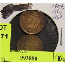 1903-05 USA INDIAN HEAD PENNIES X2