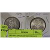 Image 1 : 1963-64 CANADIAN SILVER HALF DOLLAR X2