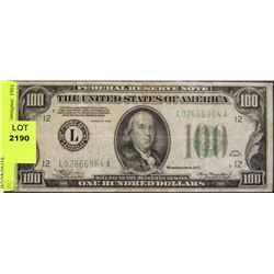 1934 USA ONE HUNDRED DOLLAR BANKNOTE
