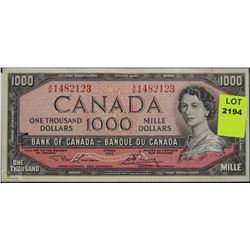 RARE 1954 CANADIAN $1,000 BANKNOTE -MINT CONDITION