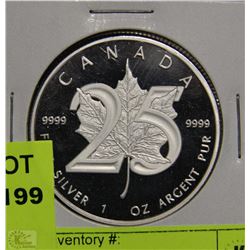 CANADA 25TH ANNIVERSARY 1-OZ SILVER COIN