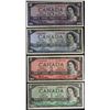 Image 1 : FOUR CANADIAN 1954 BANK NOTES INCL. 1,2,5 & 10