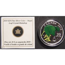 P)2010 FINE SILVER COLOURED WITH CRYSTAL RAINDROP