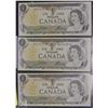 Image 1 : UNC 1973 ONE DOLLAR BANKNOTES CONSECUTIVE S/N X3