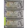 Image 1 : UNCIRCULATED 1973 $1 BANKNOTE CONSECUTIVE S/N X3
