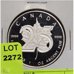CANADA 25TH ANNIVERSARY 1-OZ SILVER COIN