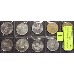 LOT OF 10 ONE DOLLAR SOUVENIR COINS