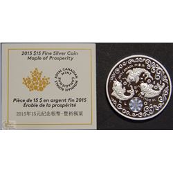 T)2015 FINE SILVER HOLOGRAM MAPLE OF PROSPERITY
