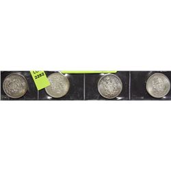 1964-66 CANADIAN SILVER HALF DOLLAR X4